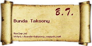 Bunda Taksony névjegykártya